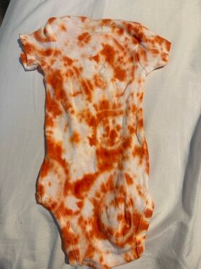 Gerber Orange and White Tie-Dye Baby One-Piece Bodysuit